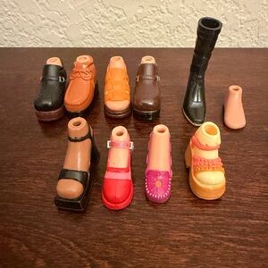 Bratz Doll Shoes – Lot of 10 Pieces Single Mismatched Boots Shoes Heels & Foot